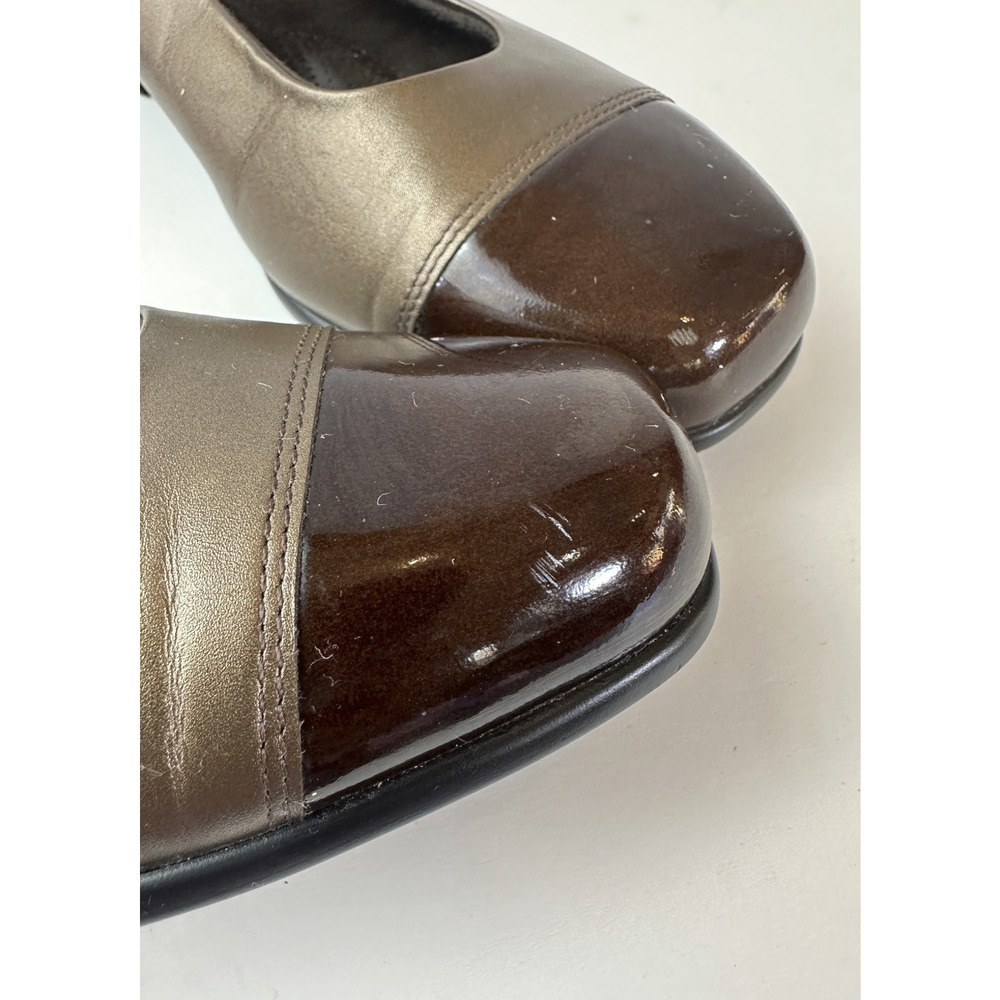 SAS Coco Slip On Flat Loafer Shoes Patent Leather Cap Toe Bronze 10 N Narrow - Picture 7 of 15